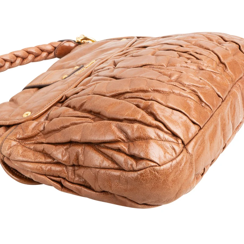Miu Miu Vitello Lux Coffer Hobo Handbag