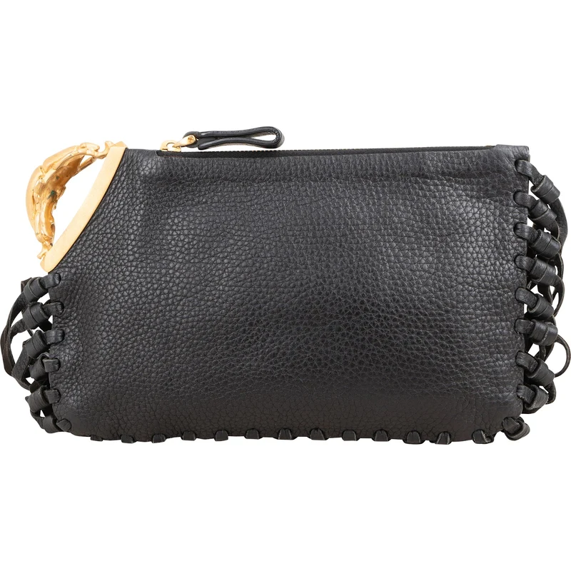 Valentino Garavani Pebbled Calfskin Dragon Fringe Clutch