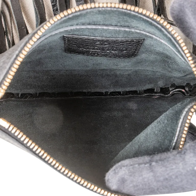 Valentino Garavani Pebbled Calfskin Dragon Fringe Clutch