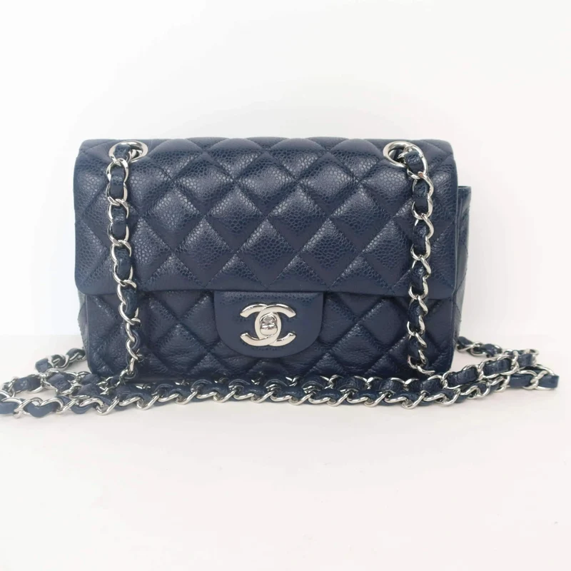 Chanel Mini Dark Blue Caviar 15 series