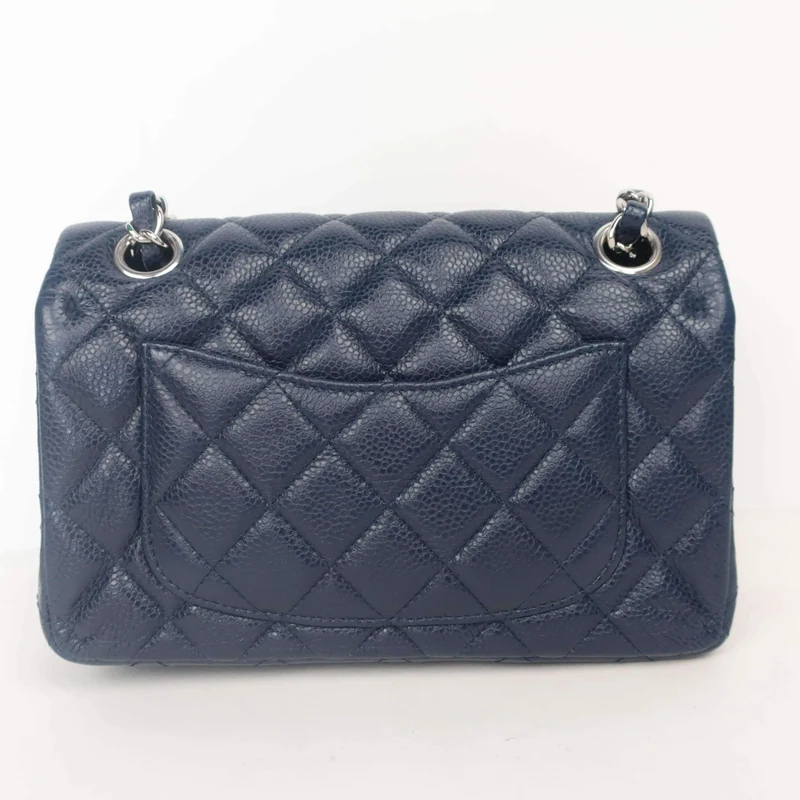 Chanel Mini Dark Blue Caviar 15 series