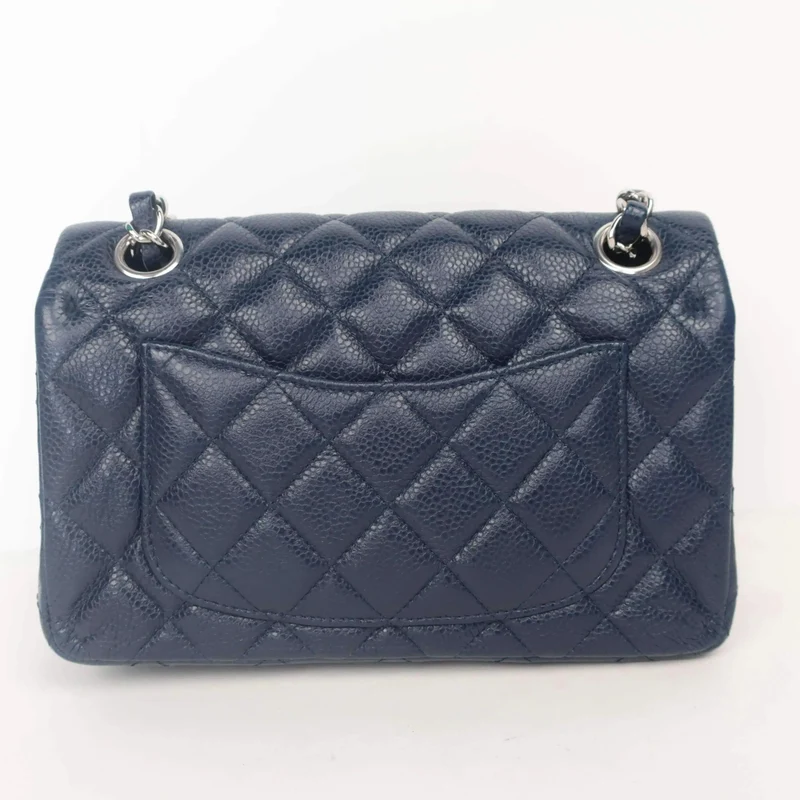 Chanel Mini Dark Blue Caviar 15 series