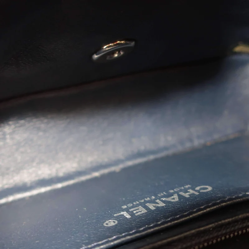 Chanel Mini Dark Blue Caviar 15 series