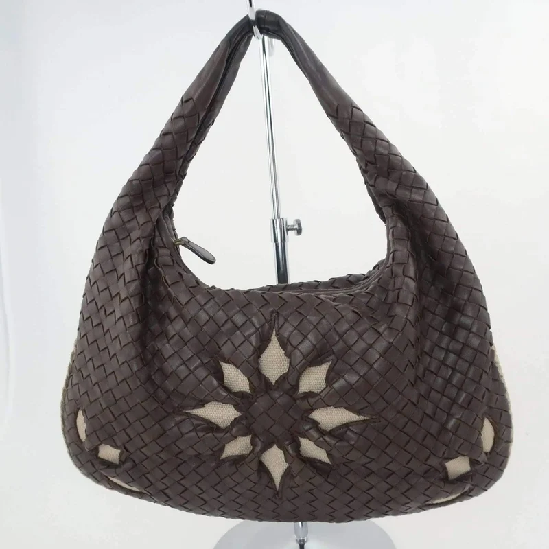 Bottega Veneta Intrecciatto Shoulder Hobo Brown bag