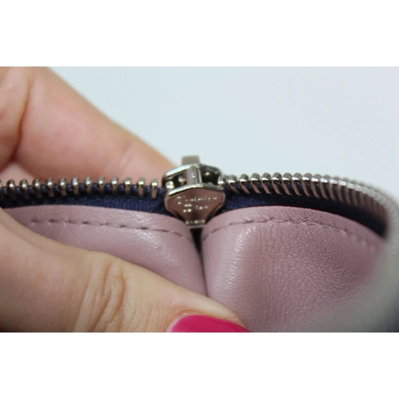 Dior Navy Blue/Light Pink Satin-Finish Calfskin Leather Large Diorissimo Tote Bag