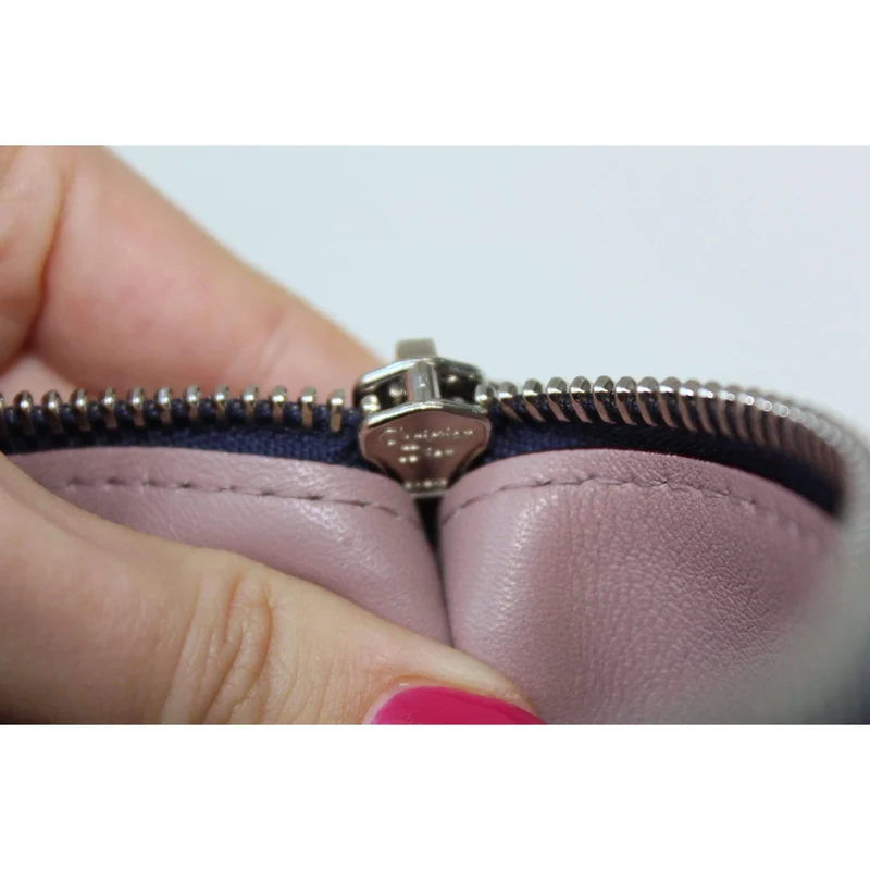 Dior Navy Blue/Light Pink Satin-Finish Calfskin Leather Large Diorissimo Tote Bag