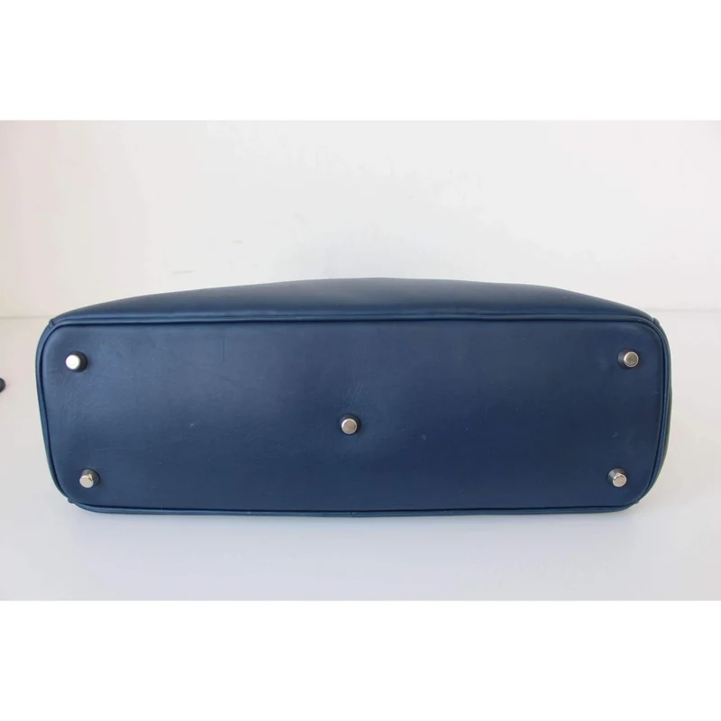 Dior Navy Blue/Light Pink Satin-Finish Calfskin Leather Large Diorissimo Tote Bag