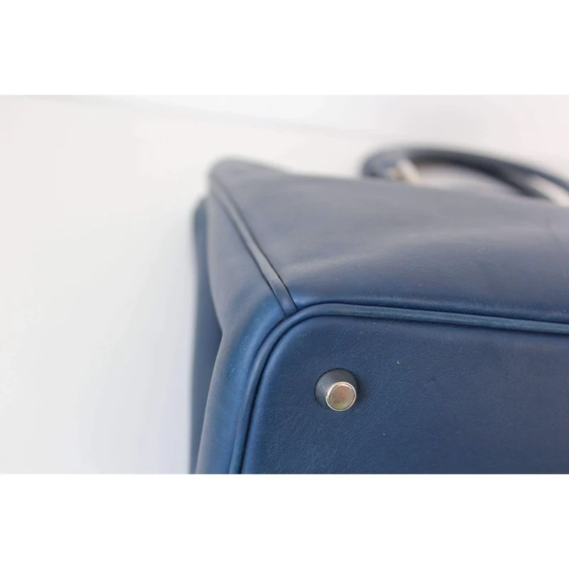 Dior Navy Blue/Light Pink Satin-Finish Calfskin Leather Large Diorissimo Tote Bag