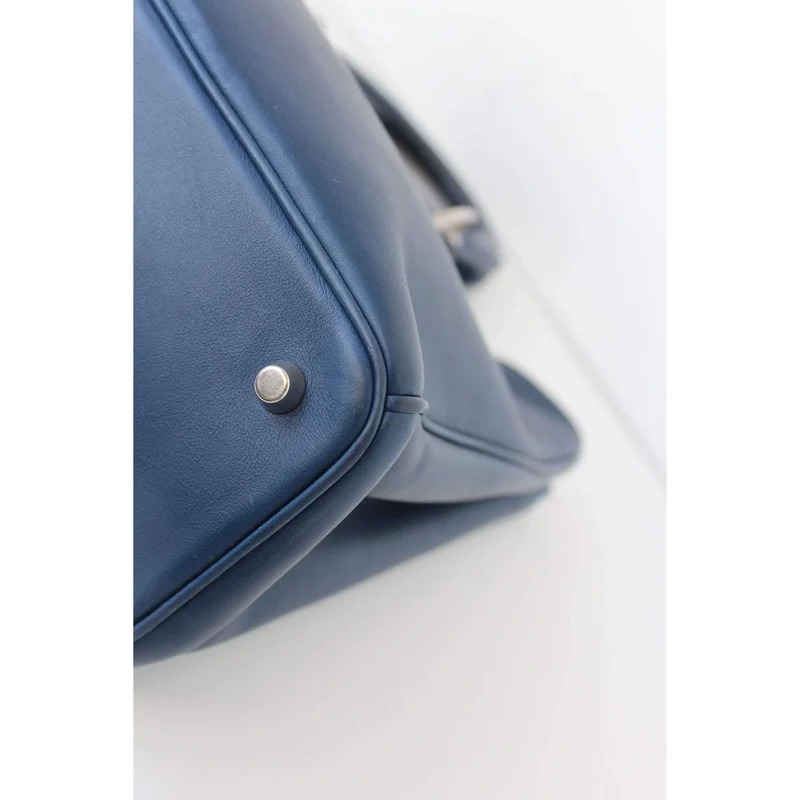 Dior Navy Blue/Light Pink Satin-Finish Calfskin Leather Large Diorissimo Tote Bag