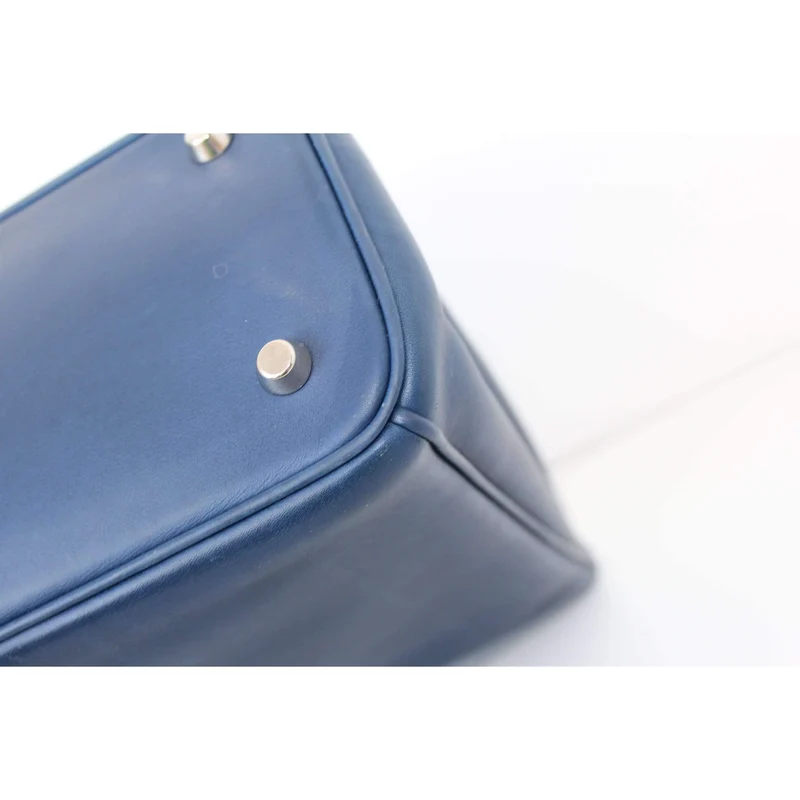 Dior Navy Blue/Light Pink Satin-Finish Calfskin Leather Large Diorissimo Tote Bag