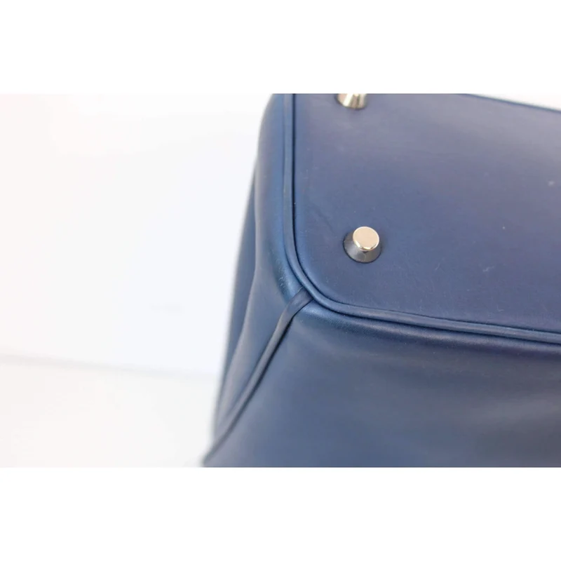 Dior Navy Blue/Light Pink Satin-Finish Calfskin Leather Large Diorissimo Tote Bag