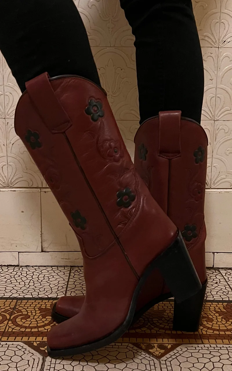 Vintage Flower Cowboy Boots 36 , 37 , 40 & 41