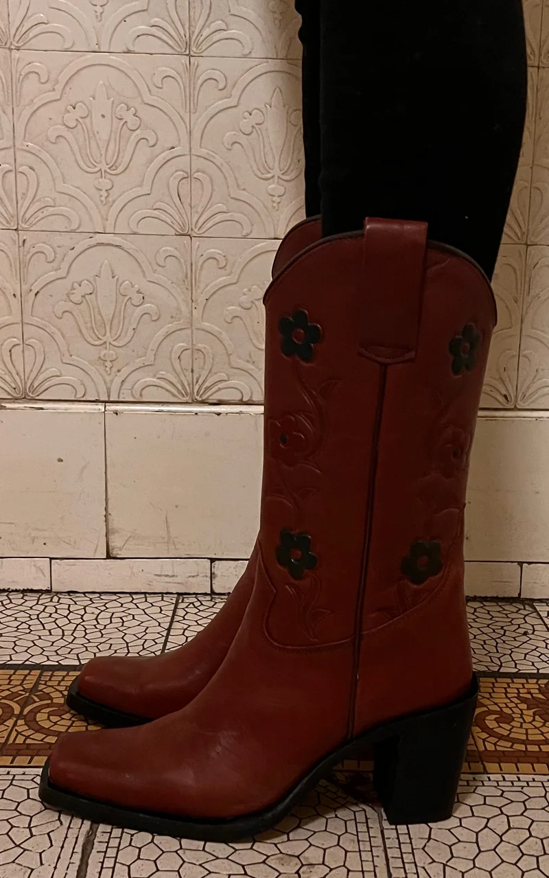 Vintage Flower Cowboy Boots 36 , 37 , 40 & 41