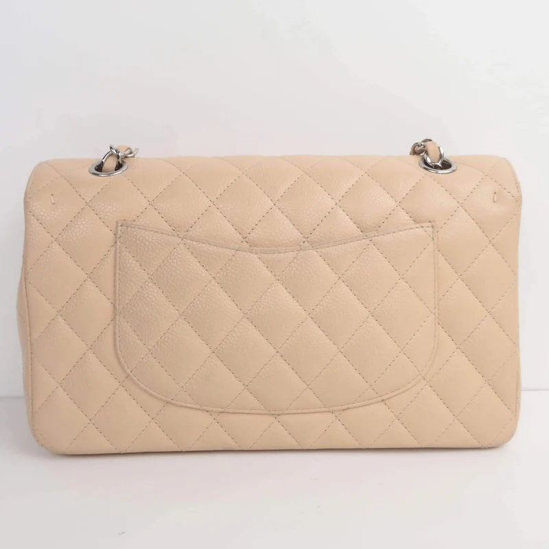 Chanel Classic Double Flap Beige Caviar Bag