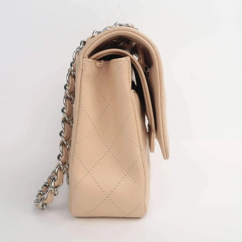 Chanel Classic Double Flap Beige Caviar Bag
