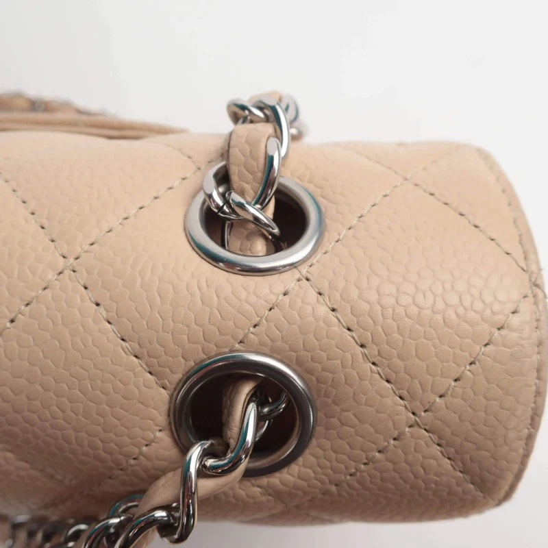 Chanel Classic Double Flap Beige Caviar Bag