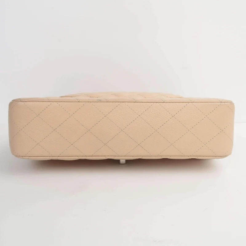Chanel Classic Double Flap Beige Caviar Bag
