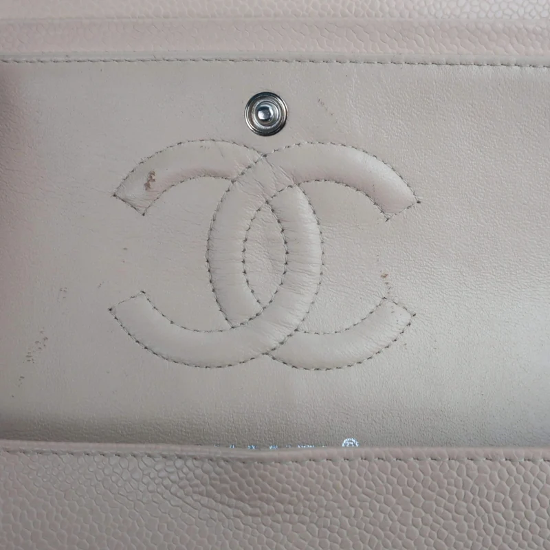 Chanel Classic Double Flap Beige Caviar Bag