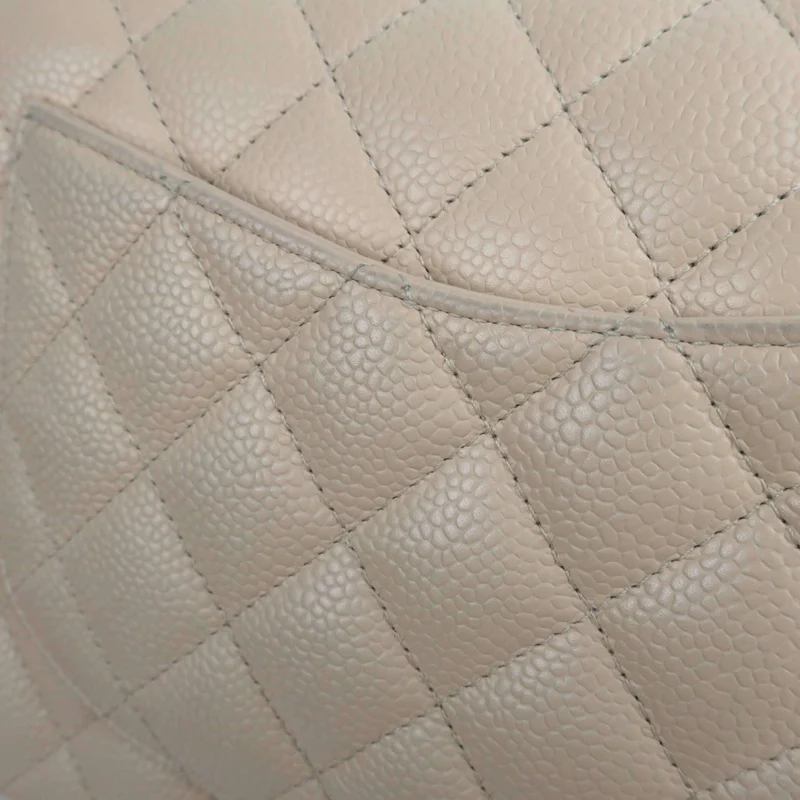 Chanel Classic Double Flap Beige Caviar Bag