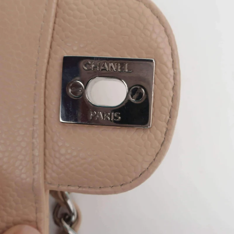 Chanel Classic Double Flap Beige Caviar Bag