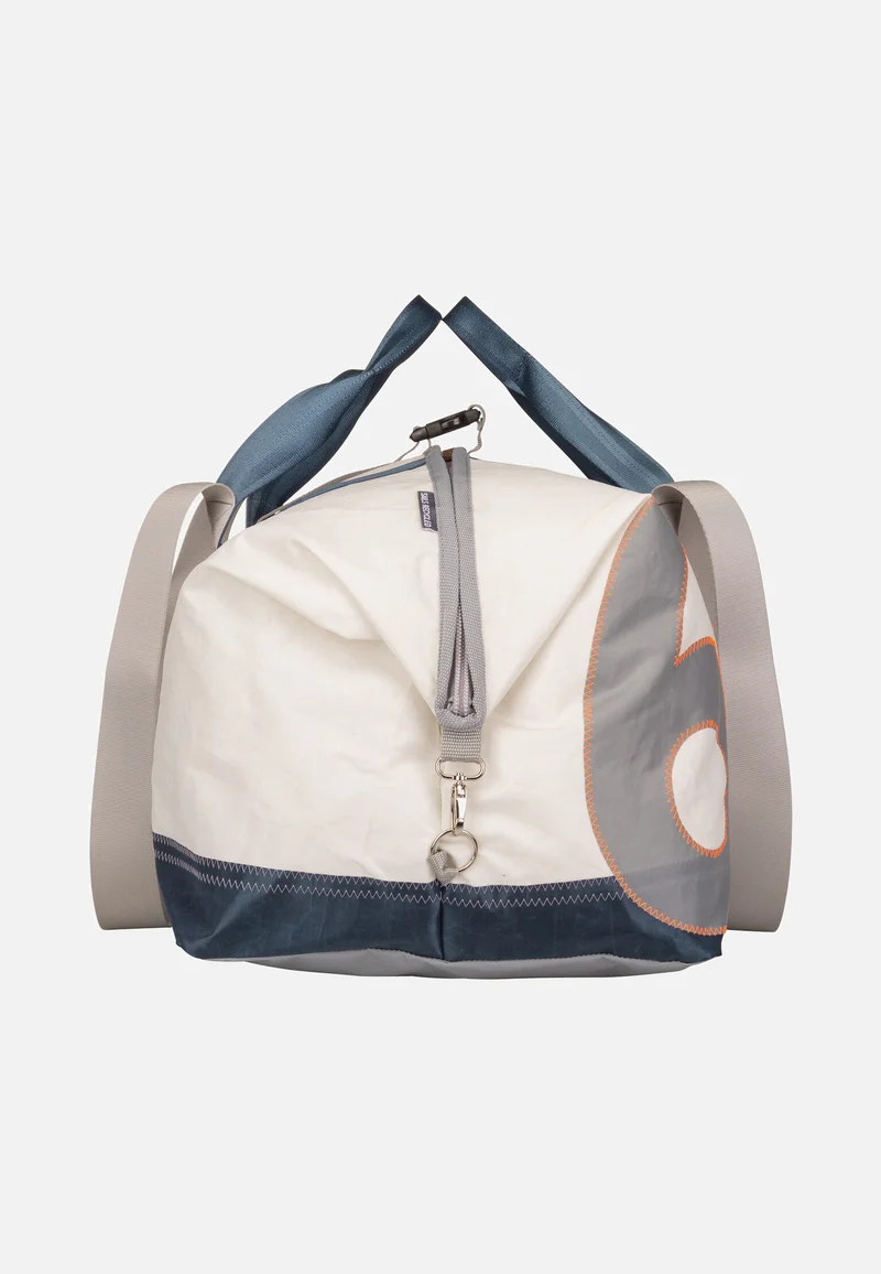 Kutter XL Weiß/Balken Blau/Zahl Hellgrau - Dufflebag