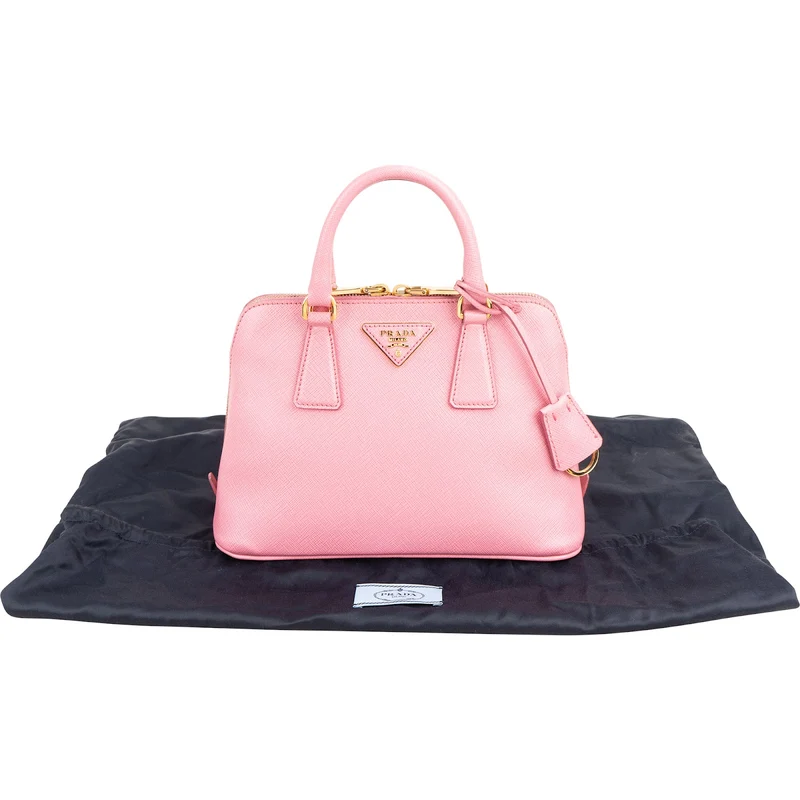 Prada Pink Saffiano Lux Mini Promenade Bag Handbag