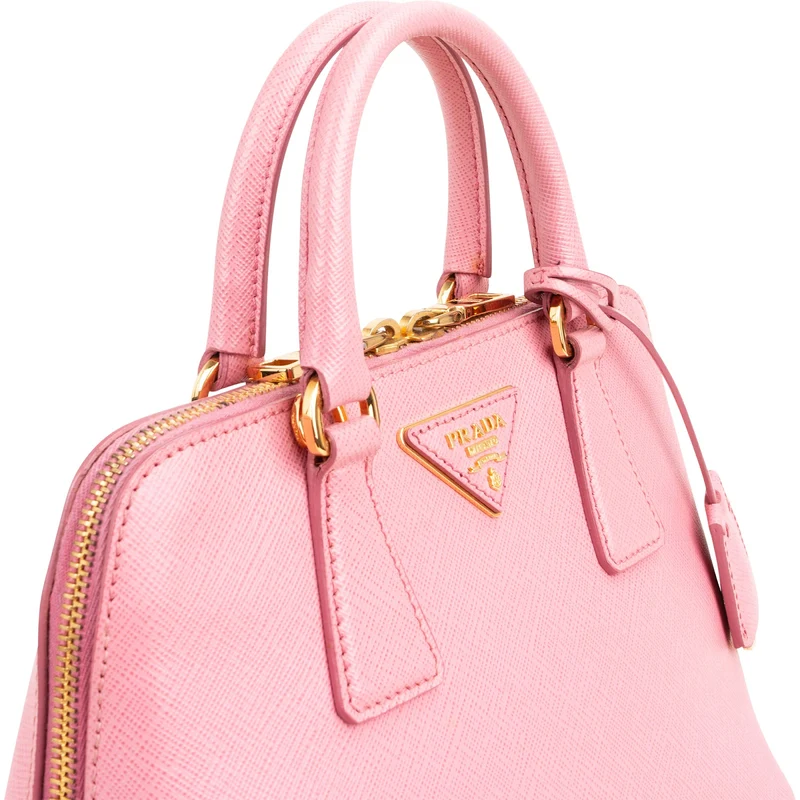 Prada Pink Saffiano Lux Mini Promenade Bag Handbag
