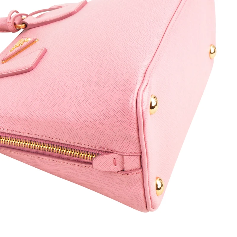 Prada Pink Saffiano Lux Mini Promenade Bag Handbag