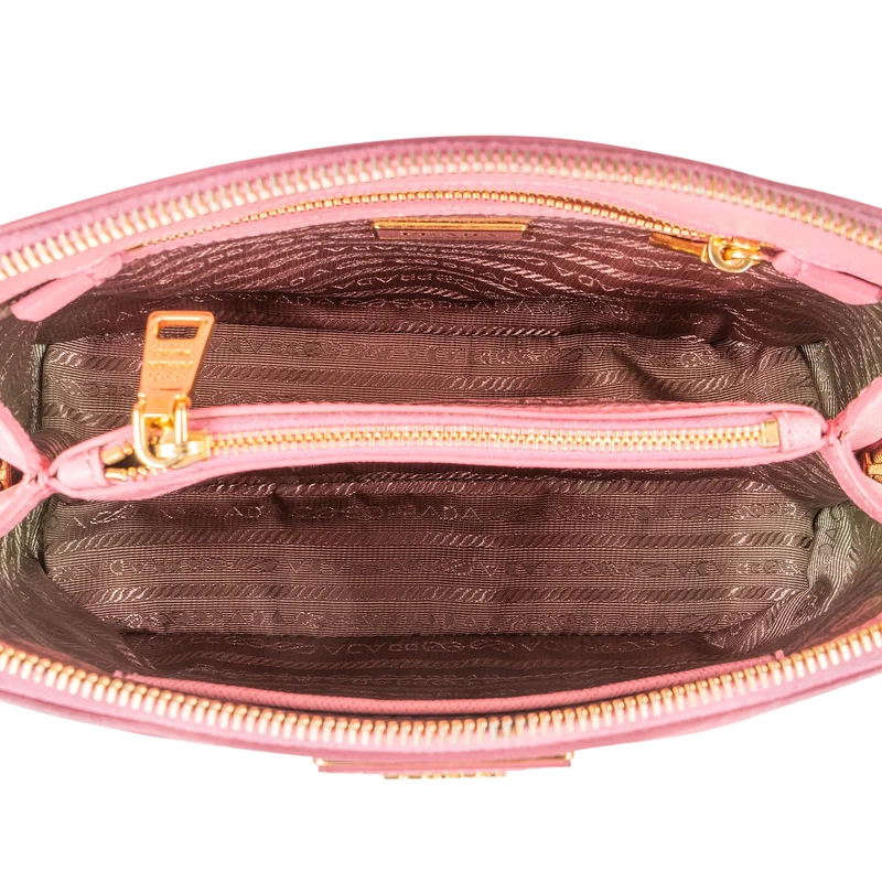 Prada Pink Saffiano Lux Mini Promenade Bag Handbag