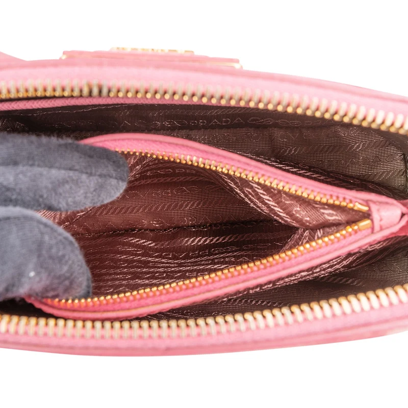 Prada Pink Saffiano Lux Mini Promenade Bag Handbag