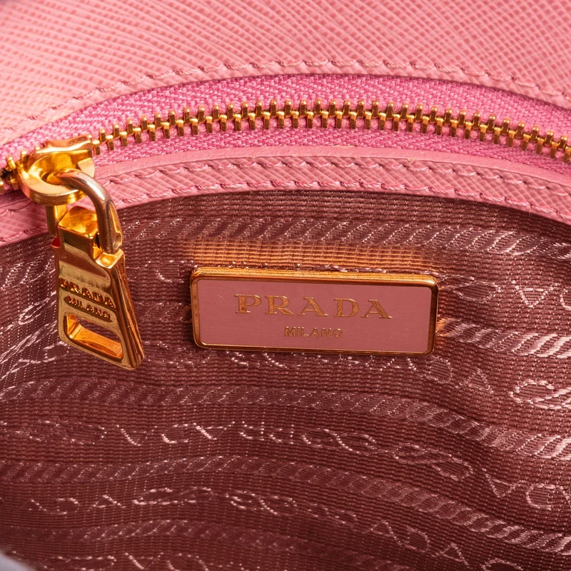 Prada Pink Saffiano Lux Mini Promenade Bag Handbag