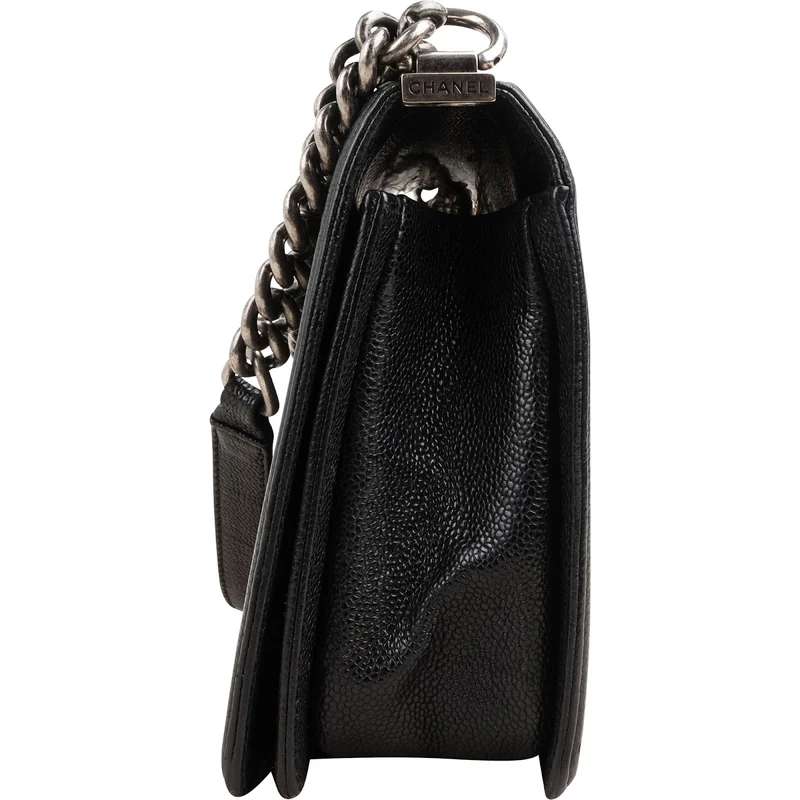 Chanel Quilted Caviar Leather New Medium Boy Single Flap Crossbody Bag