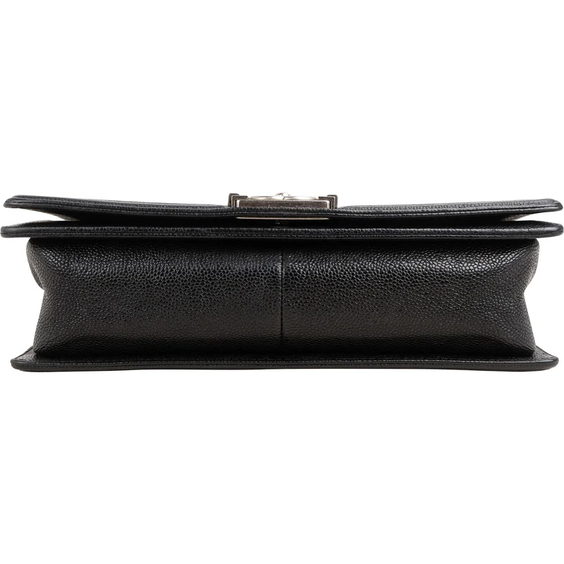 Chanel Quilted Caviar Leather New Medium Boy Single Flap Crossbody Bag