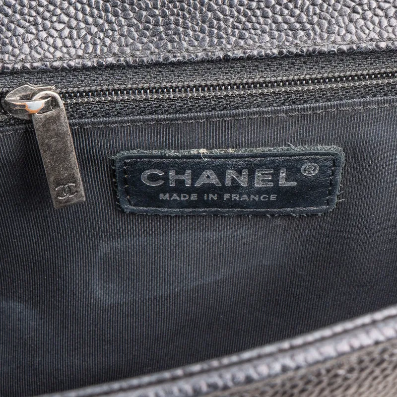 Chanel Quilted Caviar Leather New Medium Boy Single Flap Crossbody Bag