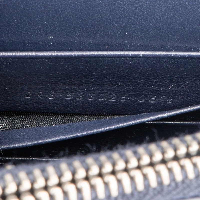 Saint Laurent Navy Exotic Croc-Embossed Sunset Top Handle Crossbody Bag