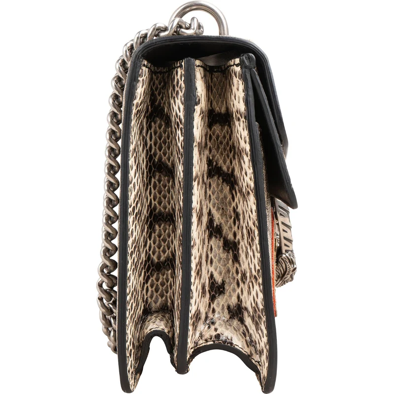 Gucci Limited Monogram GG Supreme Embroidered Python Dionysus Shoulder Bag