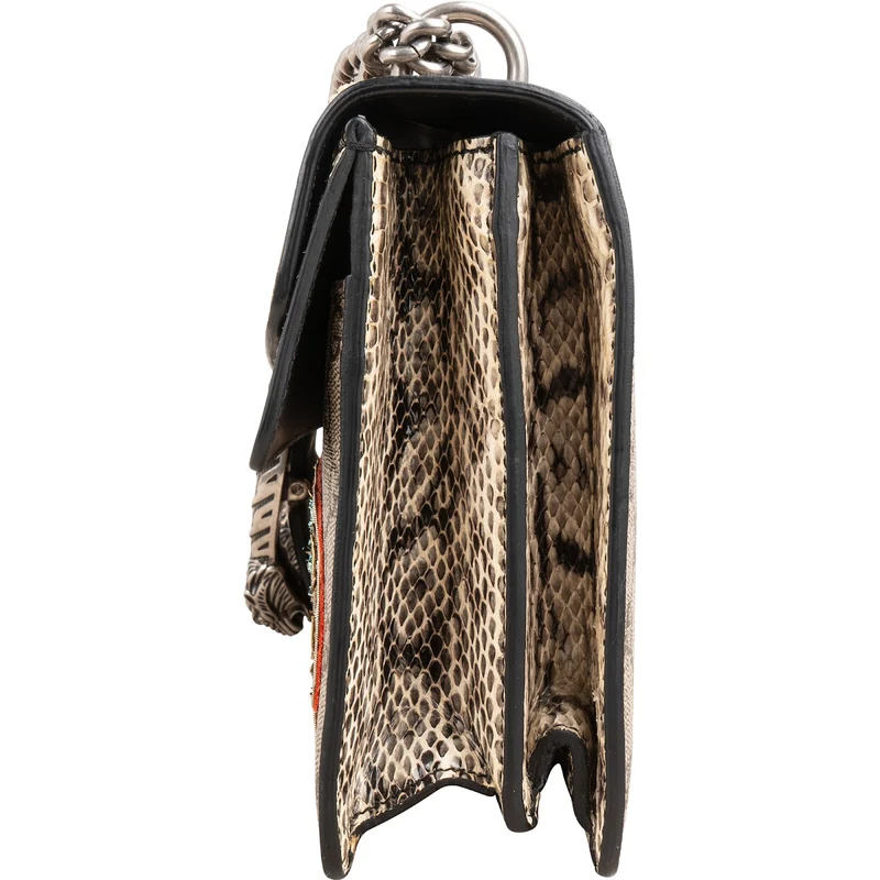 Gucci Limited Monogram GG Supreme Embroidered Python Dionysus Shoulder Bag