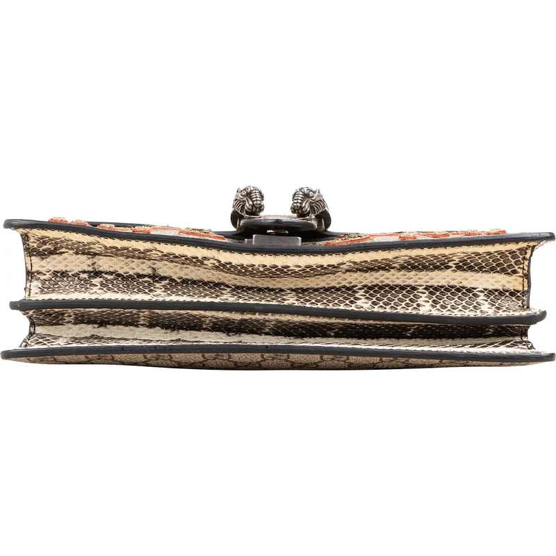 Gucci Limited Monogram GG Supreme Embroidered Python Dionysus Shoulder Bag