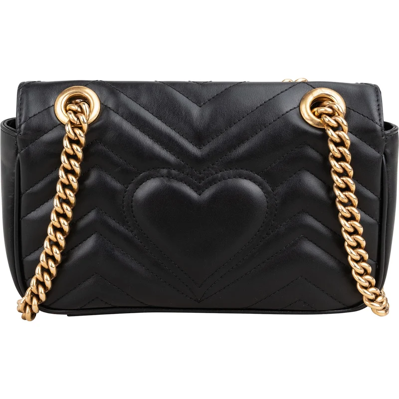 Gucci Chevron Matelassé Leather GG Marmont Crossbody Bag