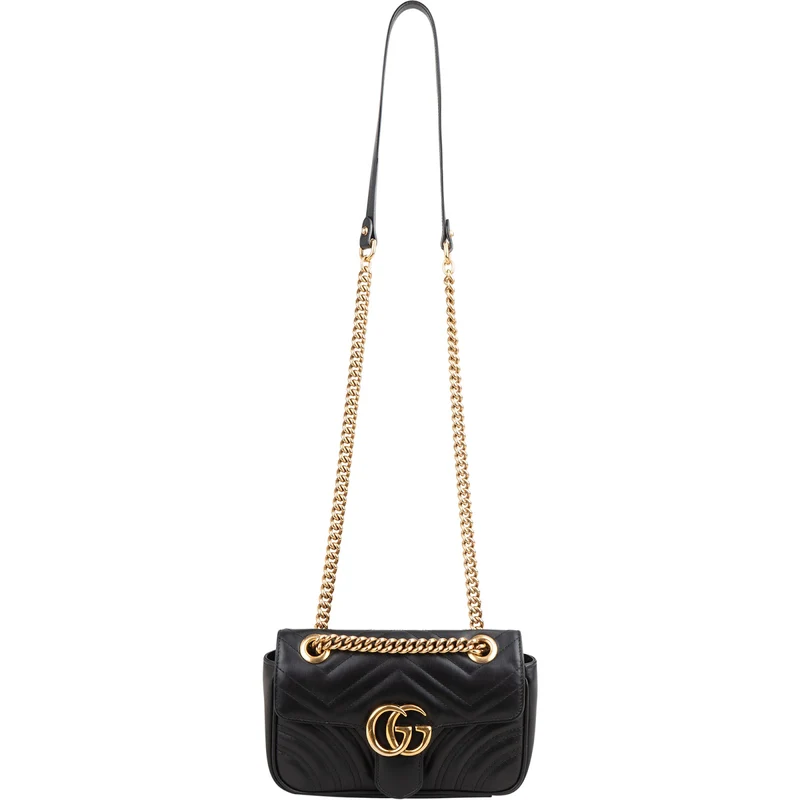 Gucci Chevron Matelassé Leather GG Marmont Crossbody Bag