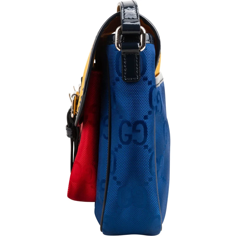 Gucci Monogram GG Plus Canvas Colorblock Messenger Shoulder Bag