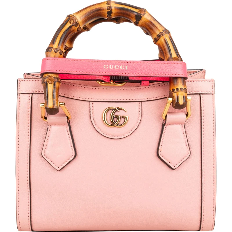 Gucci Pink Leather Diana Small Tote Handbag