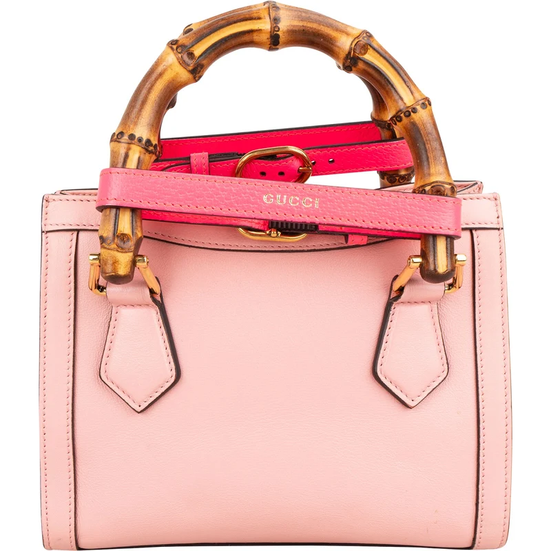 Gucci Pink Leather Diana Small Tote Handbag