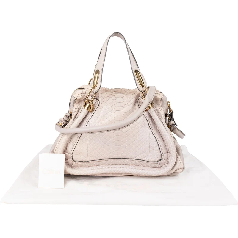 Chloé Python Leather Paraty Shoulder Handbag