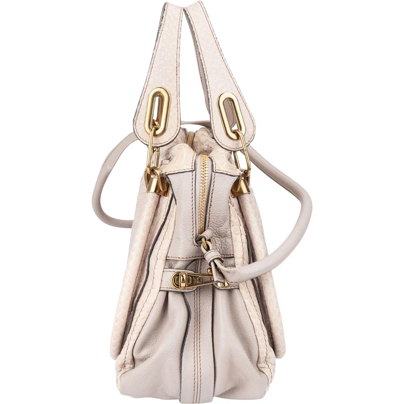 Chloé Python Leather Paraty Shoulder Handbag