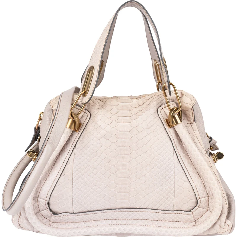 Chloé Python Leather Paraty Shoulder Handbag