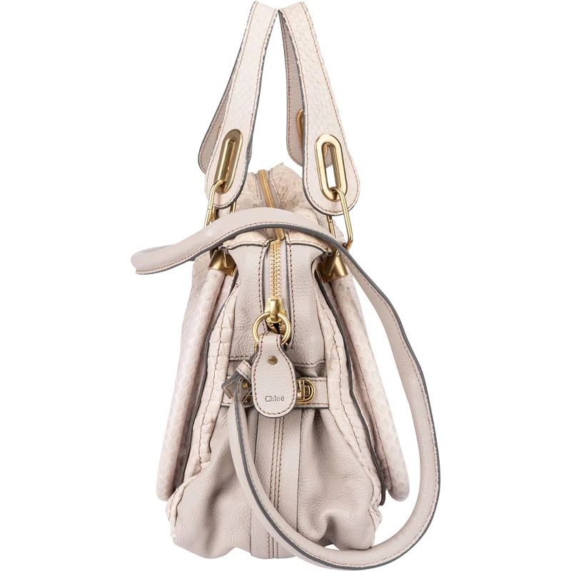 Chloé Python Leather Paraty Shoulder Handbag