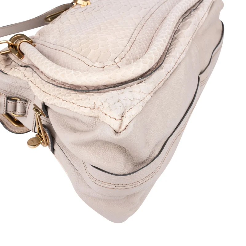 Chloé Python Leather Paraty Shoulder Handbag
