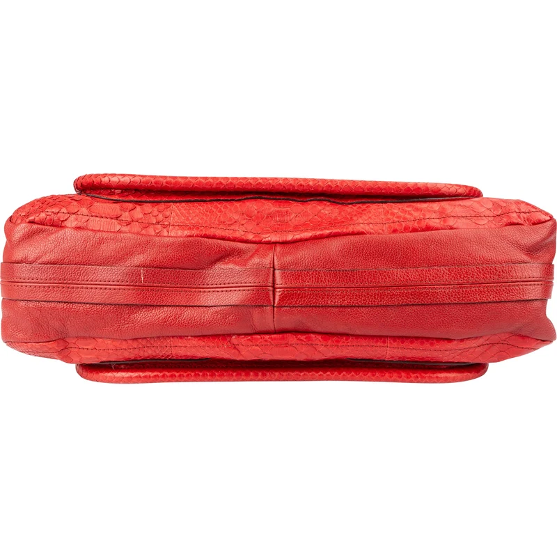 Chloé Red Python Leather Paraty Shoulder Bag