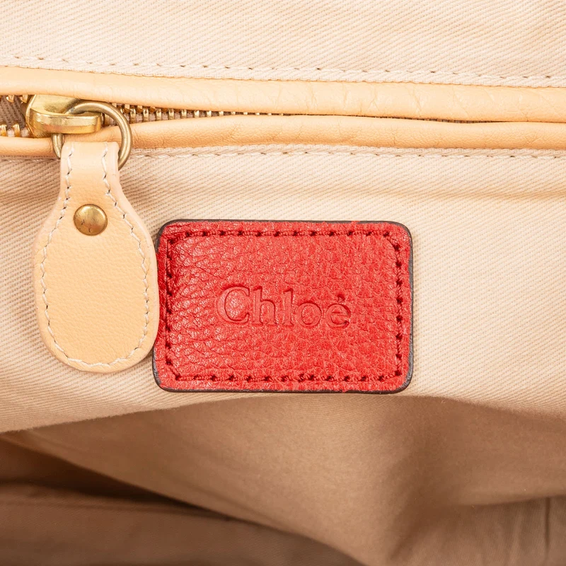 Chloé Red Python Leather Paraty Shoulder Bag